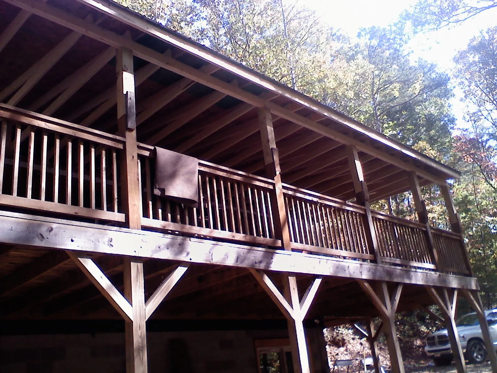 Timber framing under a new elevated porch and deck — Roof Leak Repair in Old Fort by Roofing Brothers